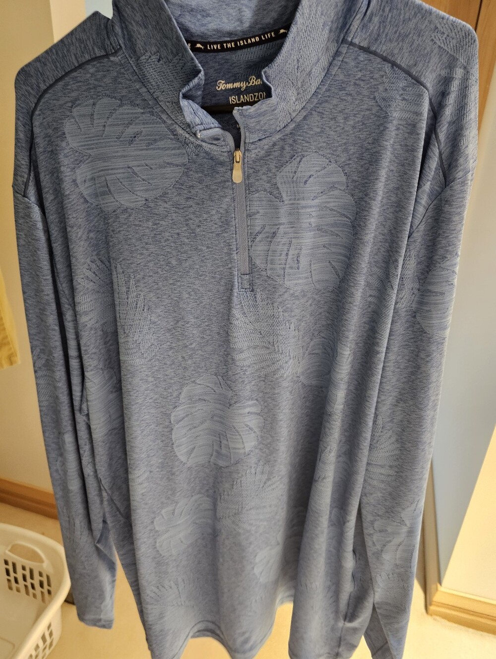 Tommy Bahama Men's Zip-Up Pullover Sweater - Taupe